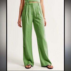 Abercrombie & Fitch Women's Mint Green Wide Leg Trousers